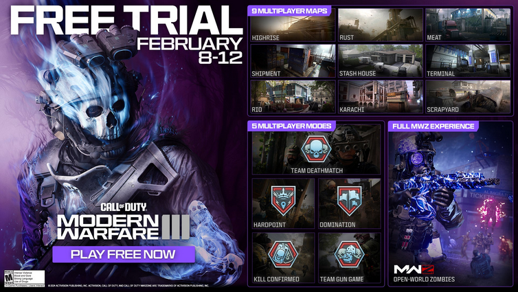 《使命召喚:現代戰爭3》免費體驗即將開啟 截至2月12日