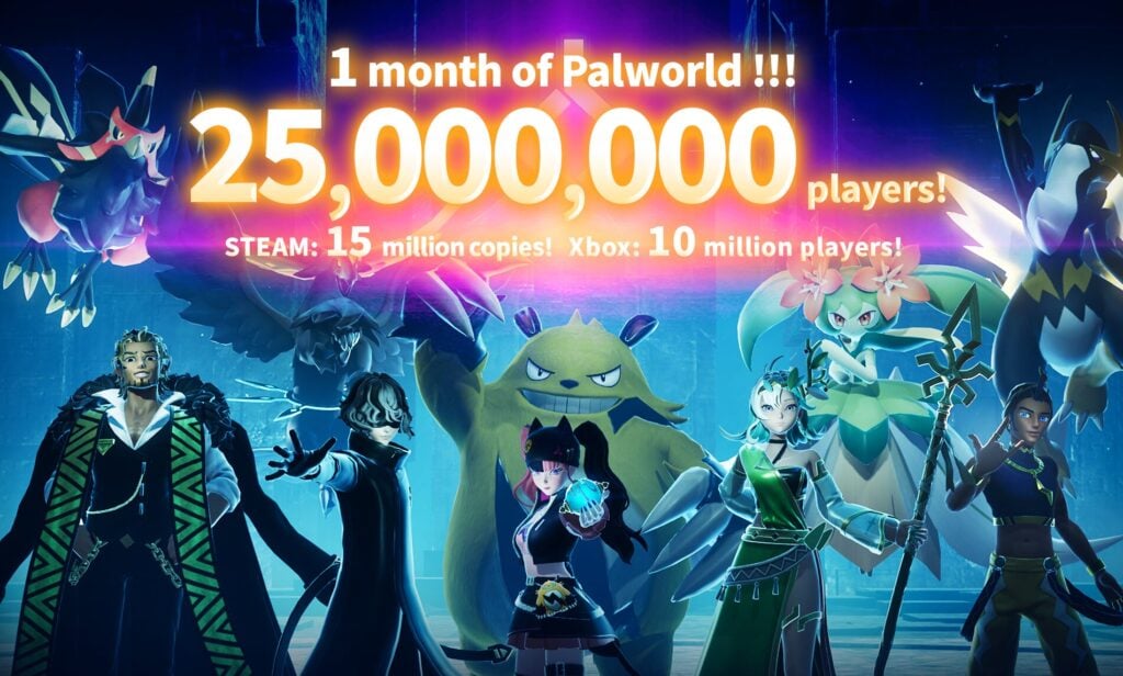 《幻獸帕魯》Steam銷量破1500萬 Xbox玩傢數破1000萬