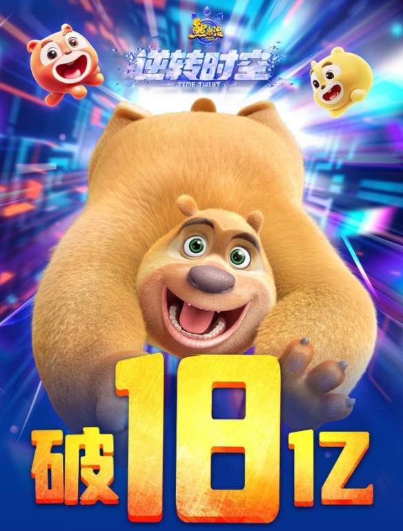 電影《熊出沒·逆轉時空》票房突破18億！豆瓣6.9分
